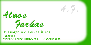 almos farkas business card